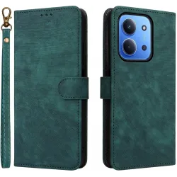 Phonesta Vintage Skin Book Wallet Case hoesje voor Xiaomi Redmi 15C / Xiaomi Poco C85 - Groen