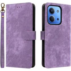 Phonesta Vintage Skin Book Wallet Case hoesje voor Xiaomi Redmi 15C / Xiaomi Poco C85 - Paars