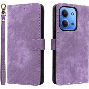 Phonesta Vintage Skin Book Wallet Case hoesje voor Xiaomi Redmi 15C / Xiaomi Poco C85 - Paars