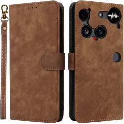 Phonesta Vintage Skin Book Wallet Case hoesje voor Nothing Phone (3) - Bruin
