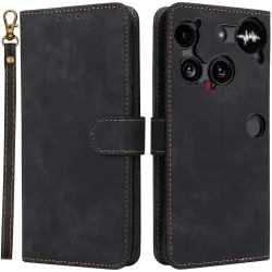 Phonesta Vintage Skin Book Wallet Case hoesje voor Nothing Phone (3) - Zwart