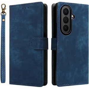 Phonesta Vintage Skin Book Wallet Case hoesje voor Samsung Galaxy Z Fold 7 - Blauw