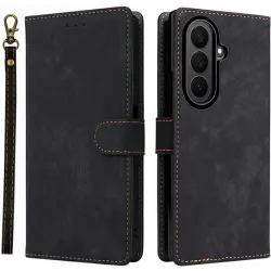 Phonesta Vintage Skin Book Wallet Case hoesje voor Samsung Galaxy Z Fold 7 - Zwart