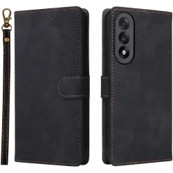 Phonesta Vintage Skin Book Wallet Case hoesje voor OnePlus Nord 5 - Zwart
