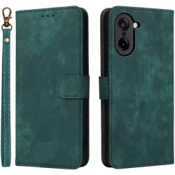 Phonesta Vintage Skin Book Wallet Case hoesje voor OnePlus Nord CE5 - Groen