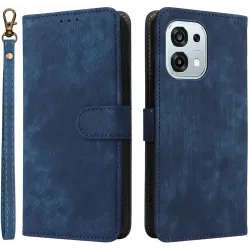 Phonesta Vintage Skin Book Wallet Case hoesje voor Oppo A6 Pro - Blauw