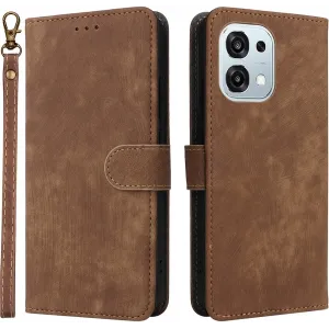 Phonesta Vintage Skin Book Wallet Case hoesje voor Oppo A6 Pro - Bruin