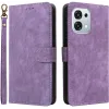 Phonesta Vintage Skin Book Wallet Case hoesje voor Oppo A6 Pro - Paars