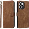 Phonesta Vintage Skin Book Wallet Case hoesje voor Oppo Reno14 F/FS - Bruin