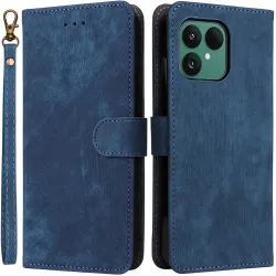 Phonesta Vintage Skin Book Wallet Case hoesje voor Fairphone 6 - Blauw