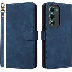 Phonesta Vintage Skin Book Wallet Case hoesje voor Oppo A5/A5m - Blauw