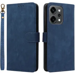 Phonesta Vintage Skin Book Wallet Case hoesje voor Oppo Reno14 - Blauw