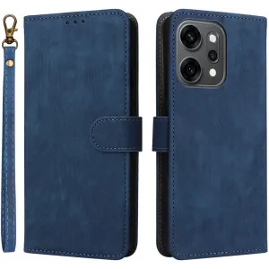 Phonesta Vintage Skin Book Wallet Case hoesje voor Oppo Reno14 - Blauw