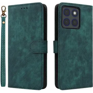 Phonesta Vintage Skin Book Wallet Case hoesje voor Motorola Edge 70 - Groen