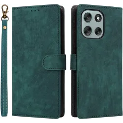 Phonesta Vintage Skin Book Wallet Case hoesje voor Motorola Moto G56 - Groen