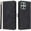 Phonesta Vintage Skin Book Wallet Case hoesje voor Motorola Moto G56 - Zwart