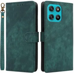 Phonesta Vintage Skin Book Wallet Case hoesje voor Motorola Moto G57 Power - Groen