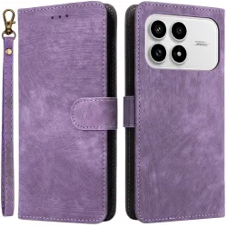 Phonesta Vintage Skin Book Wallet Case hoesje voor Xiaomi Poco F8 Pro - Paars