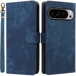 Phonesta Vintage Skin Book Wallet Case hoesje voor Google Pixel 10 Pro XL - Blauw