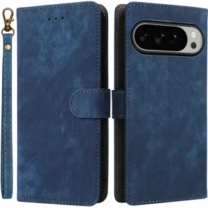 Phonesta Vintage Skin Book Wallet Case hoesje voor Google Pixel 10 Pro XL - Blauw