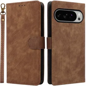 Phonesta Vintage Skin Book Wallet Case hoesje voor Google Pixel 10 Pro XL - Bruin