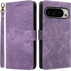 Phonesta Vintage Skin Book Wallet Case hoesje voor Google Pixel 10 Pro XL - Paars