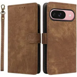 Phonesta Vintage Skin Book Wallet Case hoesje voor Google Pixel 10 / 10 Pro - Bruin