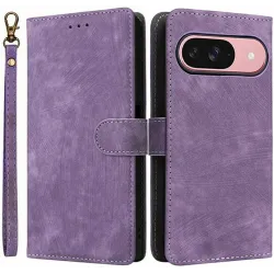 Phonesta Vintage Skin Book Wallet Case hoesje voor Google Pixel 10 / 10 Pro - Paars