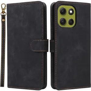 Phonesta Vintage Skin Book Wallet Case hoesje voor Motorola Moto G86 - Zwart
