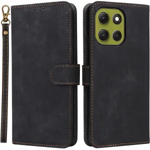 Phonesta Vintage Skin Book Wallet Case hoesje voor Motorola Moto G86 Power - Zwart