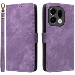 Phonesta Vintage Skin Book Wallet Case hoesje voor Oppo Find X9 - Paars