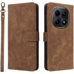 Phonesta Vintage Skin Book Wallet Case hoesje voor Xiaomi Redmi Note 15 4G/5G / Xiaomi Poco M8 - Bruin