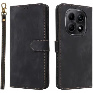 Phonesta Vintage Skin Book Wallet Case hoesje voor Xiaomi Redmi Note 15 4G/5G / Xiaomi Poco M8 - Zwart