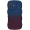 Phonesta Wavy Gradient Silicone Back Cover hoesje voor Apple iPhone 16 - Donkerblauw/Donkerpaars