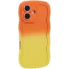 Phonesta Wavy Gradient Silicone Back Cover hoesje voor Apple iPhone 16 - Oranje/Geel 2