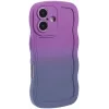 Phonesta Wavy Gradient Silicone Back Cover hoesje voor Apple iPhone 16 - Paars 2