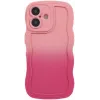 Phonesta Wavy Gradient Silicone Back Cover hoesje voor Apple iPhone 16 - Roze