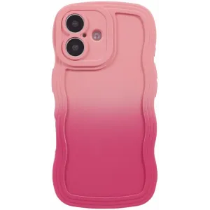 Phonesta Wavy Gradient Silicone Back Cover hoesje voor Apple iPhone 16 - Roze