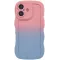 Phonesta Wavy Gradient Silicone Back Cover hoesje voor Apple iPhone 16 - Roze/Blauw