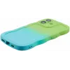 Phonesta Wavy Gradient Silicone Back Cover hoesje voor Apple iPhone 16 Plus - Groen/Blauw 5