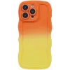 Phonesta Wavy Gradient Silicone Back Cover hoesje voor Apple iPhone 16 Pro - Oranje/Geel
