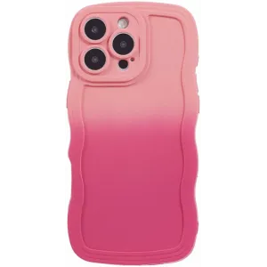 Phonesta Wavy Gradient Silicone Back Cover hoesje voor Apple iPhone 16 Pro - Roze