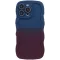 Phonesta Wavy Gradient Silicone Back Cover hoesje voor Apple iPhone 16 Pro Max - Donkerblauw/Donkerpaars