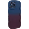 Phonesta Wavy Gradient Silicone Back Cover hoesje voor Apple iPhone 16 Pro Max - Donkerblauw/Donkerpaars 2
