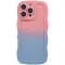 Phonesta Wavy Gradient Silicone Back Cover hoesje voor Apple iPhone 16 Pro Max - Roze/Blauw