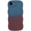Phonesta Wavy Gradient Silicone Back Cover hoesje voor Apple iPhone 17e/16e - Donkerblauw/Donkerpaars