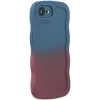 Phonesta Wavy Gradient Silicone Back Cover hoesje voor Apple iPhone 17e/16e - Donkerblauw/Donkerpaars 2