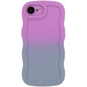 Phonesta Wavy Gradient Silicone Back Cover hoesje voor Apple iPhone 17e/16e - Paars