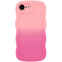 Phonesta Wavy Gradient Silicone Back Cover hoesje voor Apple iPhone 17e/16e - Roze