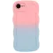 Phonesta Wavy Gradient Silicone Back Cover hoesje voor Apple iPhone 17e/16e - Roze/Blauw